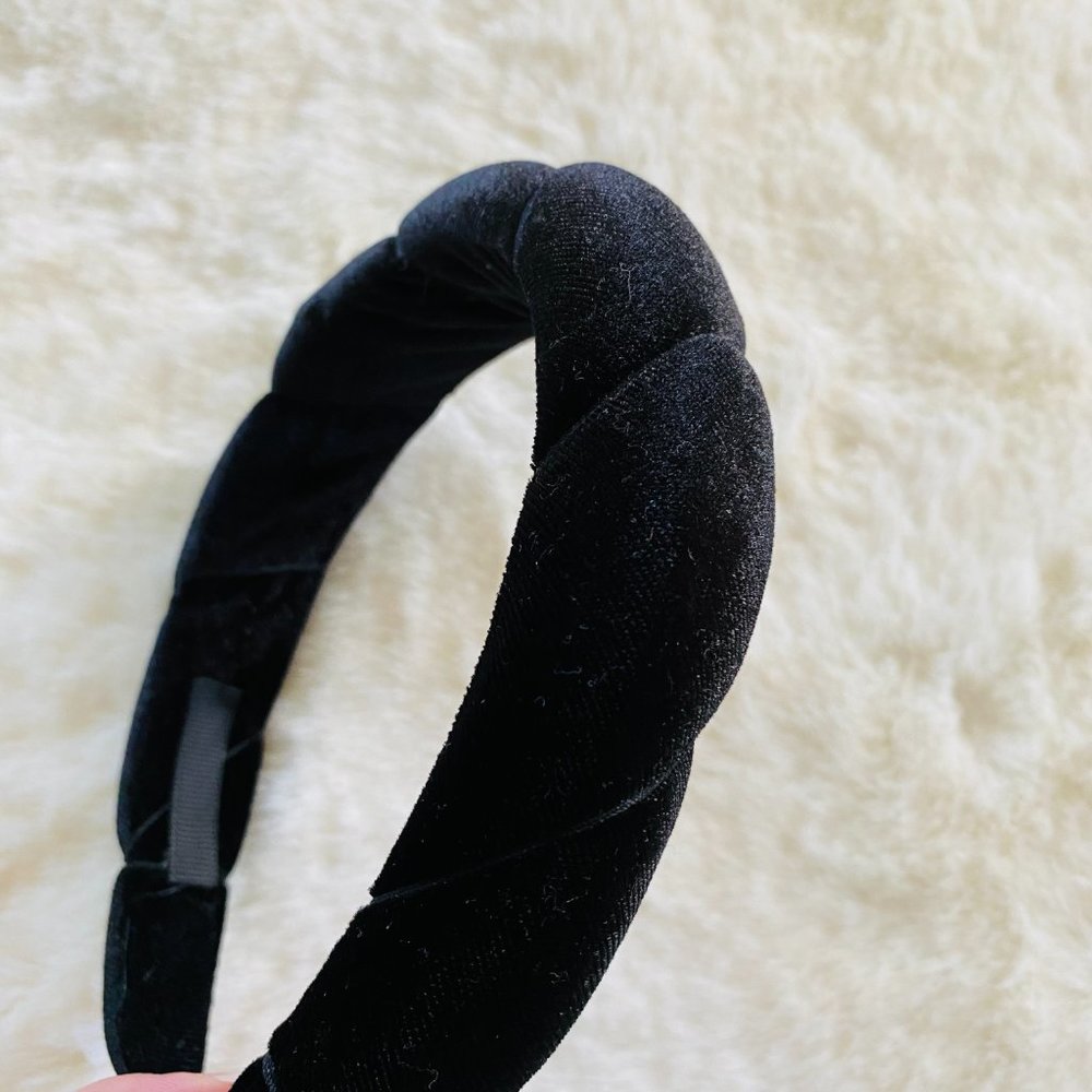 Velour Fashion Headband for Women Padded Fabric Hair Bands Wide New - Picture 2 of 2